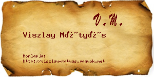 Viszlay Mátyás névjegykártya