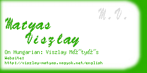 matyas viszlay business card
